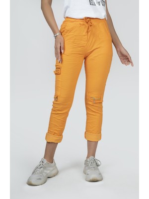 Camilla Orange Diz Fermuar Pantolon