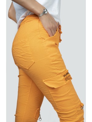 Camilla Orange Diz Fermuar Pantolon