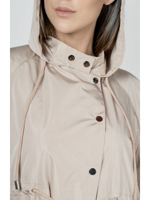 Pua Fashion Bej Sırt Arma Trenchcoat