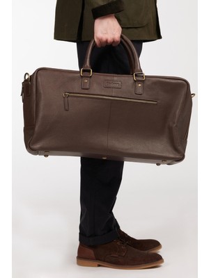 Barbour Highgate Leather Holdall Çanta BR71 Brown/Classic Tartan