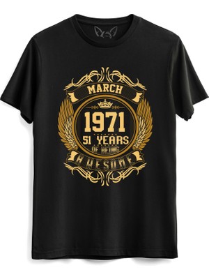 Alfa Tshirt Vintage Gold Awesome Series March 1971 Siyah Tshirt