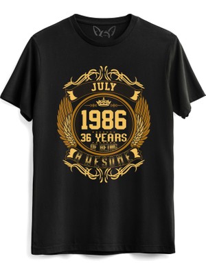Alfa Tshirt Vintage Gold Awesome Series July 1986 Siyah Tshirt