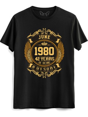 Alfa Tshirt Vintage Gold Awesome Series June 1980 Siyah Tshirt