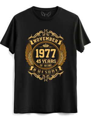 Alfa Tshirt Vintage Gold Awesome Series November 1977 Siyah Tshirt