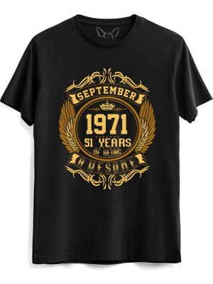 Alfa Tshirt Vintage Gold Awesome Series September 1971 Siyah Tshirt