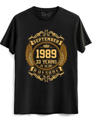 Alfa Tshirt Vintage Gold Awesome Series September 1989 Siyah Tshirt