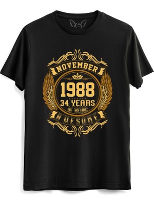 Alfa Tshirt Vintage Gold Awesome Series November 1988 Siyah Tshirt