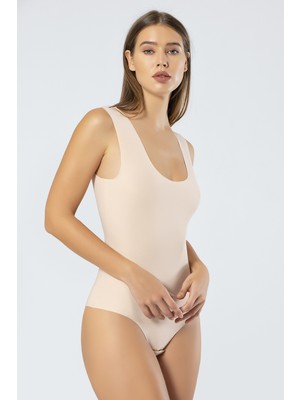 Türen 905 Kadın Lazer Kesim Pamuklu Çıtçıtlı Body-Ten