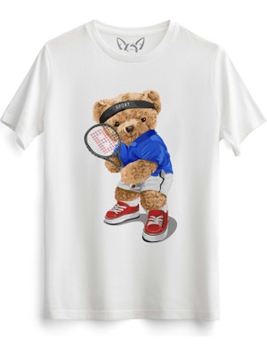 Alfa Tshirt Tennis Tedy Bear Beyaz Tshirt