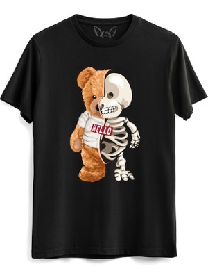 Alfa Tshirt Skeleton Tedy Bear Siyah Tshirt