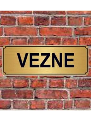 Hediyelikevi Altın Renk 10 x 20 cm Vezne Yazılı Metal Yönlendirme Levhası