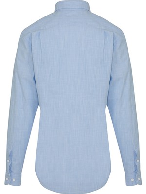 Hatemoğlu Erkek Mavi Slim Fit %100 Pamuk Gömlek