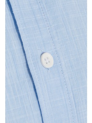 Hatemoğlu Erkek Mavi Slim Fit %100 Pamuk Gömlek