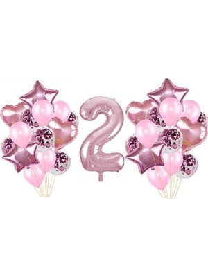 Bal10 Dünyası Pembe Renk 2 Yaş Balon Seti
