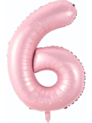 Bal10 Dünyası Folyo Balon 34 Inç  80 cm 6 Rakam Pembe