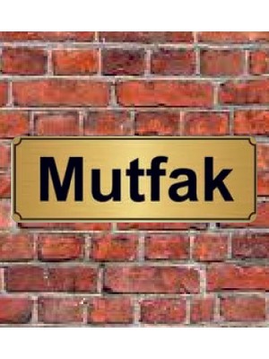 Hediyelikevi Altın Renk 10 x 20 cm Mutfak Yazılı Metal Yönlendirme Levhası