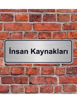 Hediyelikevi Gümüş Renk 10 x 20 cm Insan Kaynakları Yazılı Metal Yönlendirme Levhası