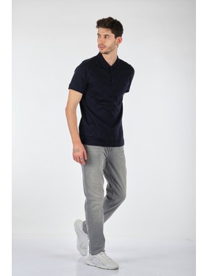 Ecer Polo Yaka Slim Fit Kısa Kollu Lacivert Erkek T-Shirt 60882212