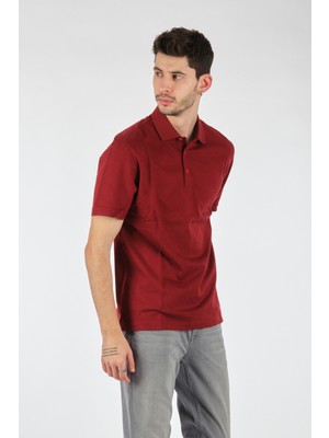 Gallus Polo Yaka Kısa Kollu Bordo Erkek T-Shirt MS7927