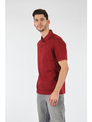 Gallus Polo Yaka Kısa Kollu Bordo Erkek T-Shirt MS7927