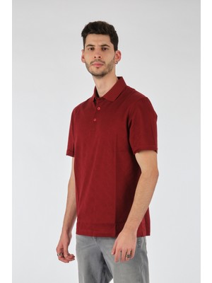 Gallus Polo Yaka Kısa Kollu Bordo Erkek T-Shirt MS7927