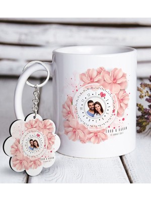 BK Kişiye Özel Fotoğraflı Tarihli Sonsuz Takvim Beyaz Kupa ve Anahtarlık Hediye Seti-2