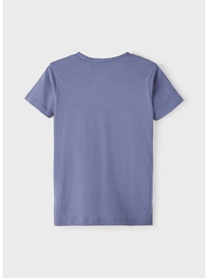 Name İt 13201136 Bisiklet Yaka Normal Kalıp Baskılı Açık Mavi Erkek Çocuk T-Shirt