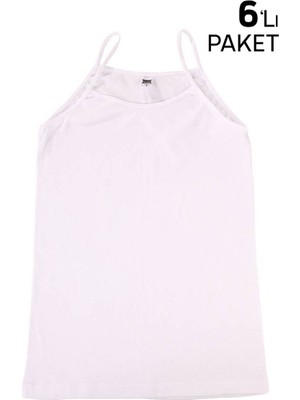 Tutku Ribana Ip Askılı Kadın Atlet 135 6 Lı Paket | Beyaz