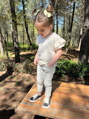 Eyc Baby Krem Kolları Fistolu Bebek/ Çocuk Tişört Tam Kalıp