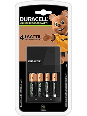 EKS Ticaret Duracell Cef 14 Şarj Aleti + 2'şer Adet Aa ve Aaa Pil (Duracell 4 Saat Şarj Cihazı, 1 Adet)