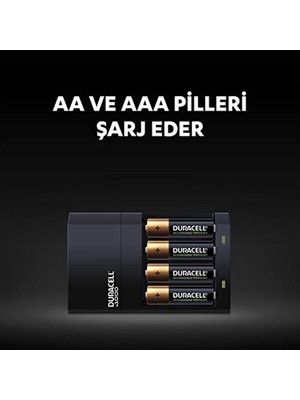 EKS Ticaret Duracell Cef 14 Şarj Aleti + 2'şer Adet Aa ve Aaa Pil (Duracell 4 Saat Şarj Cihazı, 1 Adet)