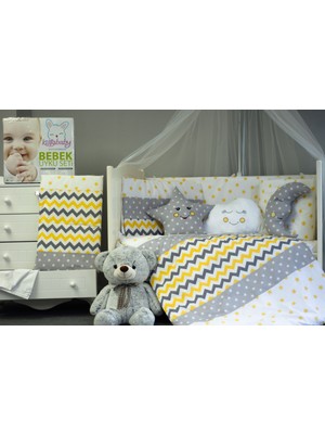 Kista Baby Bebek Uyku Seti Nevresim Takımı 80x130 Zig Zag Sarı