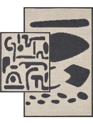 Bluenity Cool Shape Doğal Pamuklu Banyo Kilim Seti