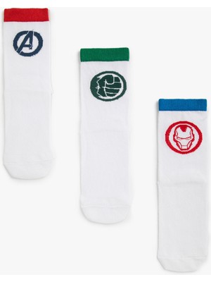 Koton 3'lü Marvel Lisanslı Çorap Seti
