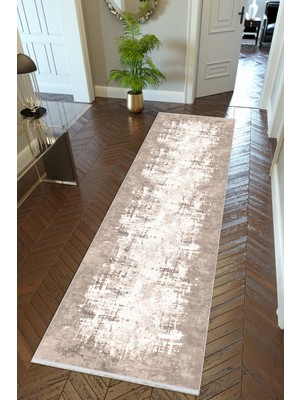 10 Post Online Yolluk Doku Kahverengi Gri Kaymaz Kesme Yıkanabilir Ince Dijital Baskı Koridor Halısı