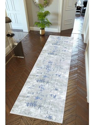 10 Post Online Yolluk Gri Beyaz Siyah Kaymaz Kesme Yıkanabilir Ince Dijital Baskı Koridor Halısı