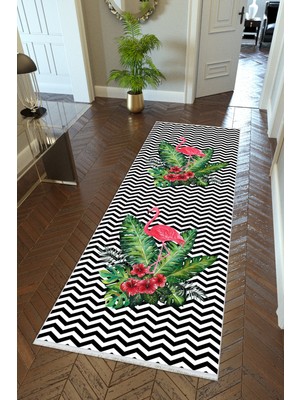 10 Post Online Yolluk Doku Gri Kaymaz Kesme Yıkanabilir Ince Dijital Baskı Koridor Halısı