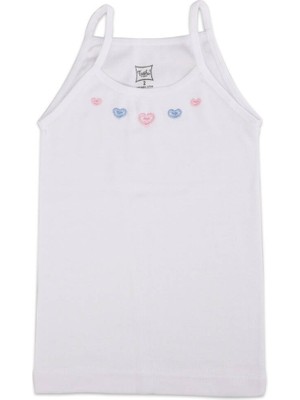 Tutku Kız Çocuk Ip Askılı Işlemeli Atlet 165 | Beyaz