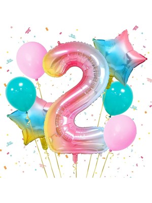 Best Parti Gökkuşağı Folyo Balon Seti 2 Yaş