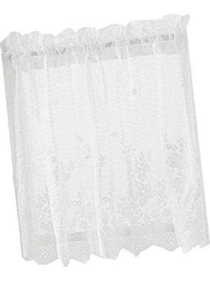 Dolity Dantel Katlı Cafe Yarım Perde Panel Kısa Valance 74X61 cm Beyaz (Yurt Dışından)