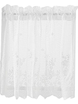 Dolity Dantel Katlı Cafe Yarım Perde Panel Kısa Valance 74X61 cm Beyaz (Yurt Dışından)