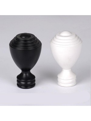 Dolity 28 mm Pencere Arıtma Çubuğu Uçları Kapaklar Perde Kutup Finial, 1pcs/ Paket Siyah O (Yurt Dışından)