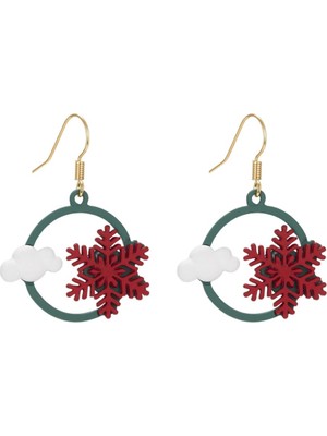 Dolity Yılbaşı Küpe Penguen Noel Hediyeler Takı Hayvanlar Festival Sunarlar Kar Tanesi Kulak Yüzükler Snating Snating Moda Parti Kadınlar Için - Kar Tanesi Bulut (Yurt Dışından)