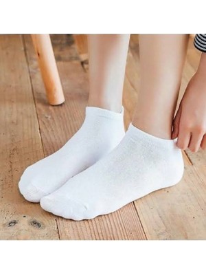 Black Arden Socks 5 Çift Beyaz Kadın Kısa Çorap 35-40 Numara BT-0523