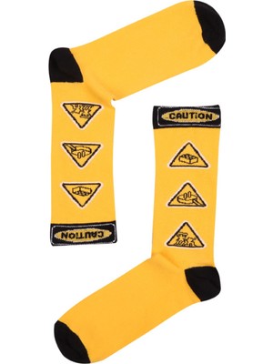 The Sock Company Caution Desenli Mix Erkek Çorap 15KDCR124E