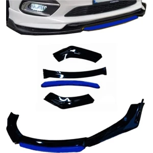 Sare Tuning Renault Fluence 2012 Sonrası 4 Parça Mavi Ön Ek Piano Black Lip
