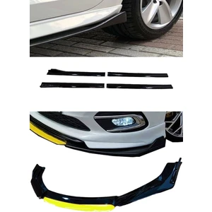 Citroen C-Elysee 2012-2021 Flaplı Yan Marşpiyel Eki + 4 Parça Sarı Ön Ek Piano Black Set