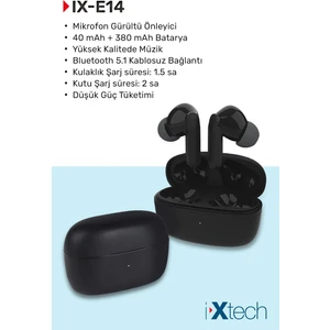 IX-E14 Kablosuz Bluetooth Airbuds Siyah