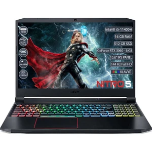 Nitro 5 AN515-57 Intel Core i5 11400H 16GB 512GB SSD RTX 3060 FreeDOS 15.6" Taşınabilir Bilgisayar NH.QEWEY.002