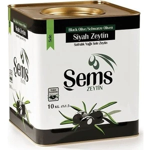 Şems Siyah Zeytin Yağlı Sele 231-260 Kalibre Iri Zeytin 10 kg